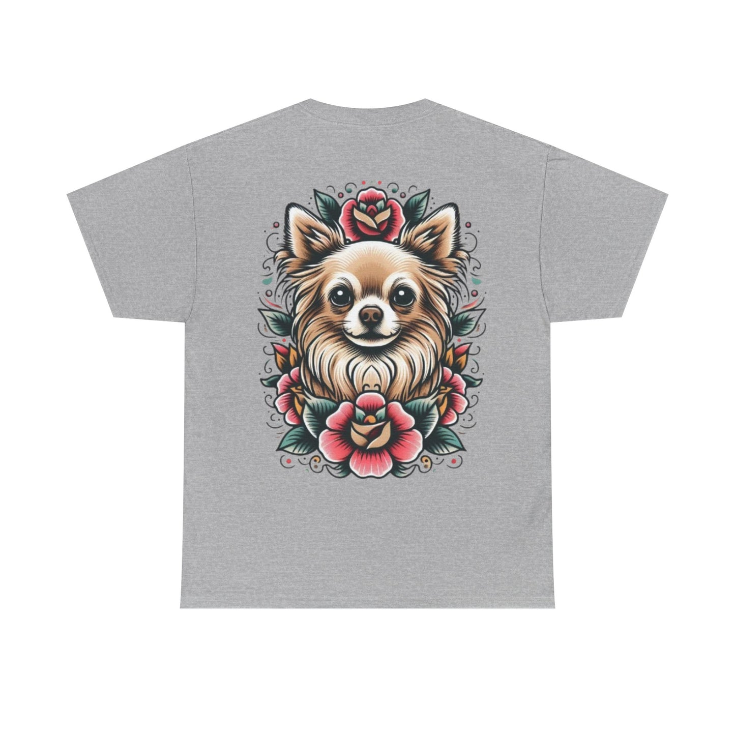 Chihuahua Floral Graphic Unisex Heavy Cotton Tee