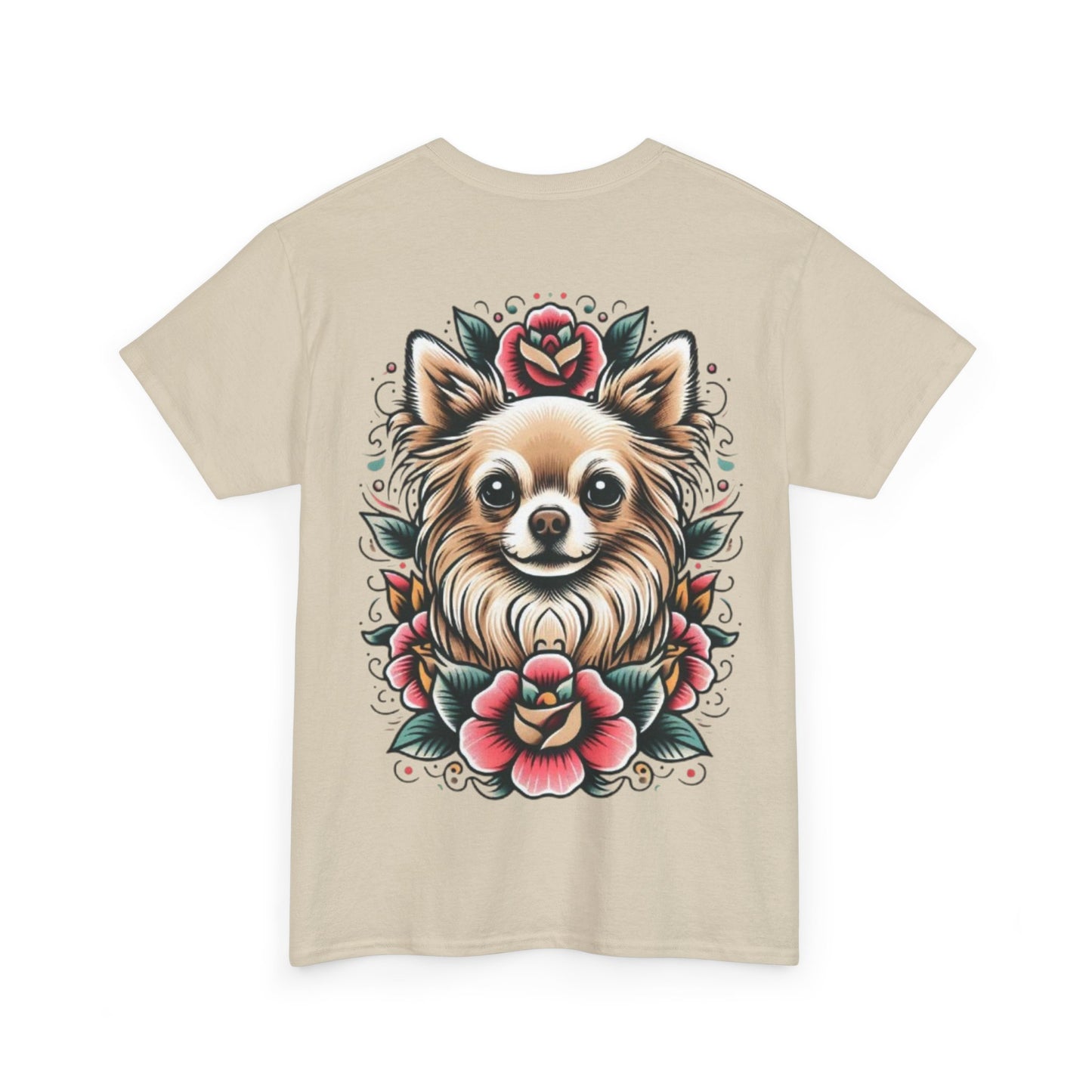 Chihuahua Floral Graphic Unisex Heavy Cotton Tee