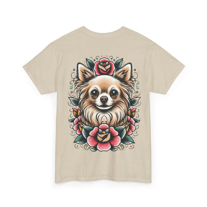 Chihuahua Floral Graphic Unisex Heavy Cotton Tee