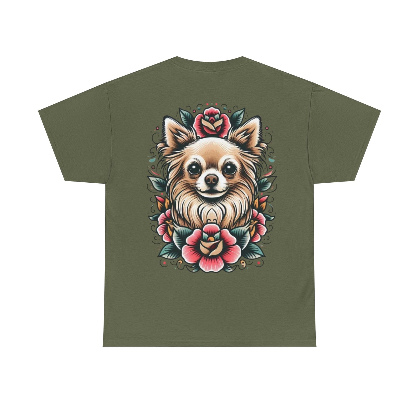 Chihuahua Floral Graphic Unisex Heavy Cotton Tee