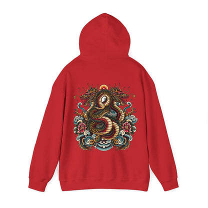 Hydra Ink Alchemy Co. Unisex Heavy Blend Hoodie with Dragon Design - Cozy & Stylish