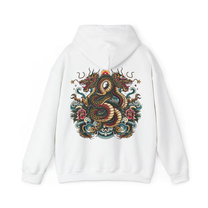 Hydra Ink Alchemy Co. Unisex Heavy Blend Hoodie with Dragon Design - Cozy & Stylish