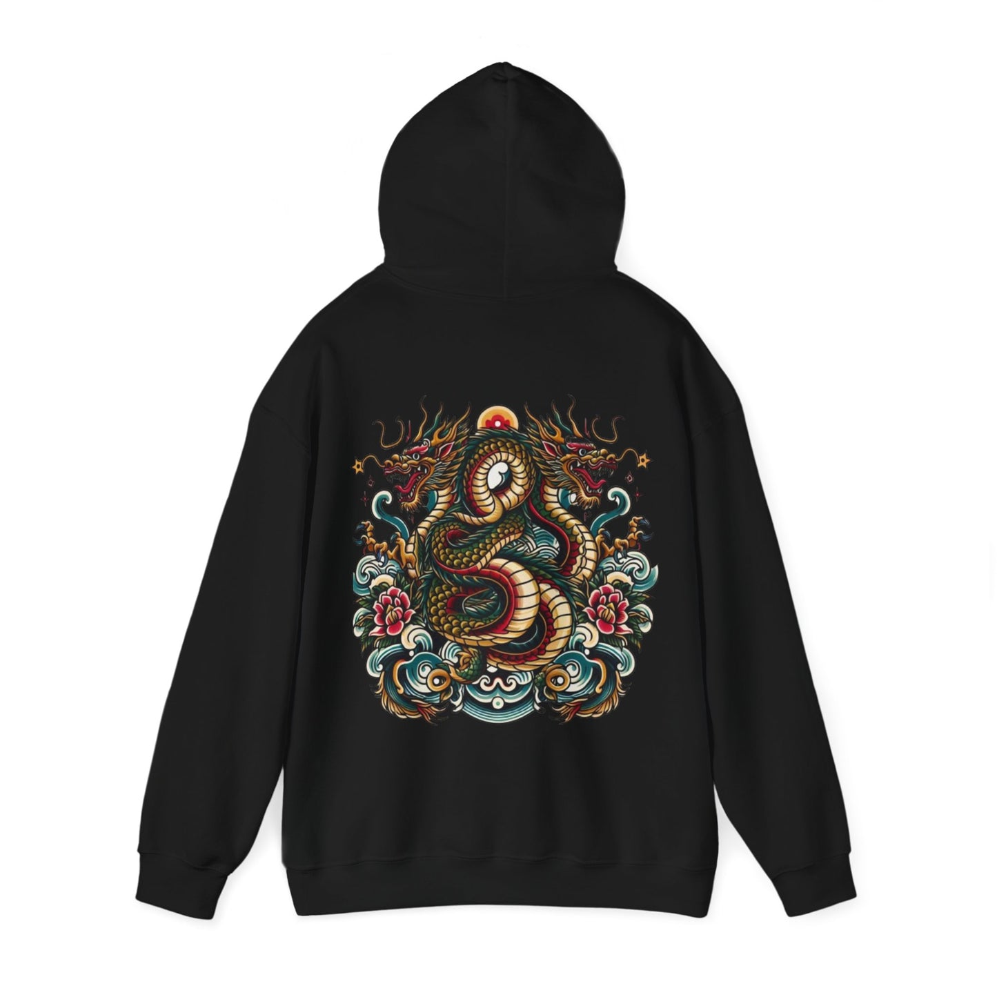 Hydra Ink Alchemy Co. Unisex Heavy Blend Hoodie with Dragon Design - Cozy & Stylish