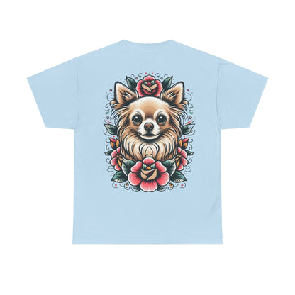 Chihuahua Floral Graphic Unisex Heavy Cotton Tee