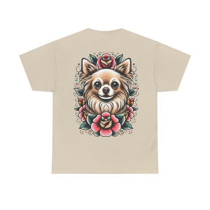 Chihuahua Floral Graphic Unisex Heavy Cotton Tee