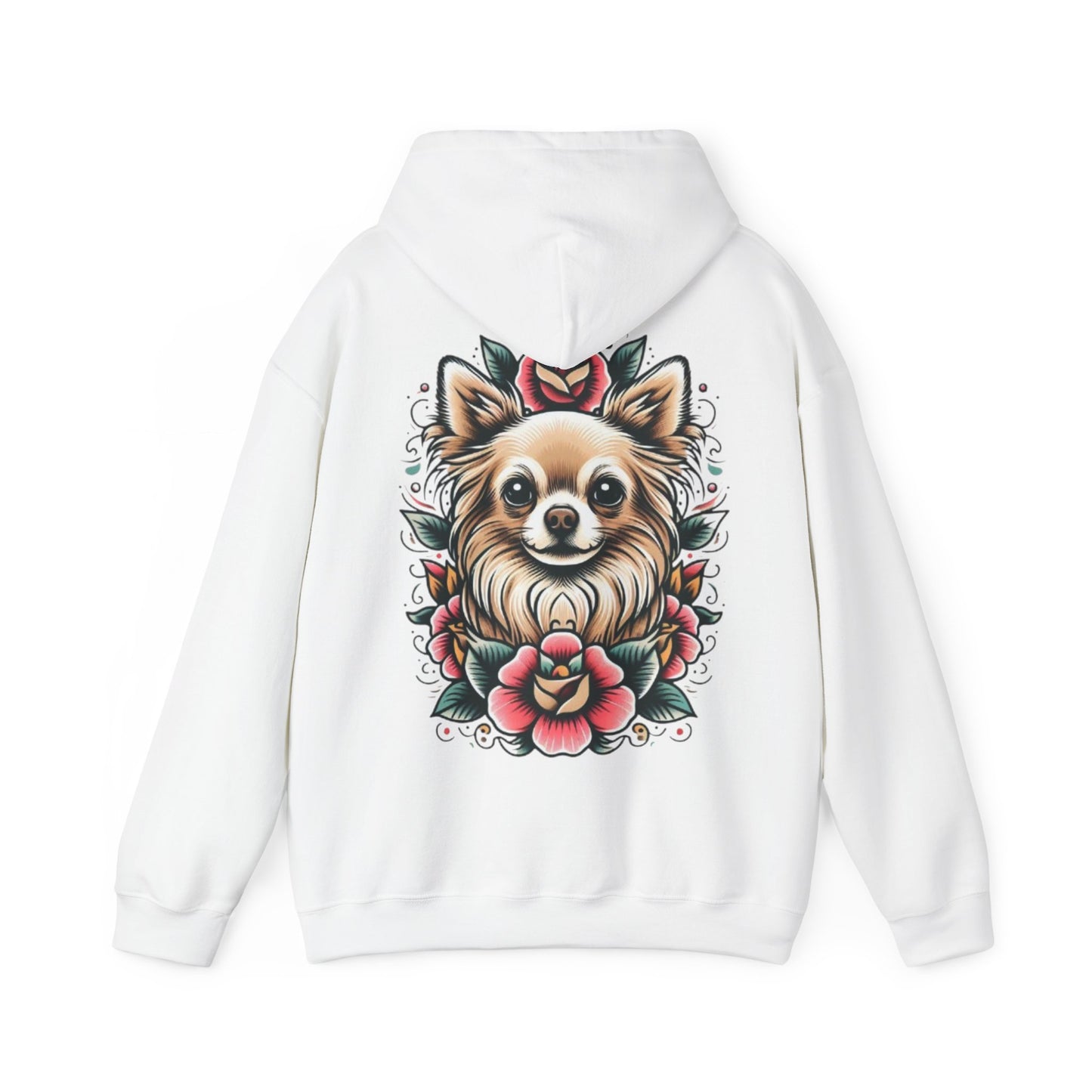 Chihuahua Floral Tattoo Hoodie - Unisex Heavy Blend™ Sweatshirt