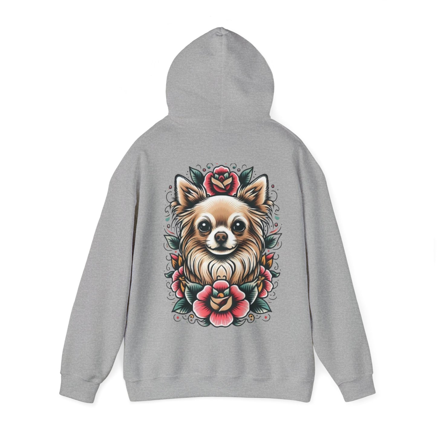 Chihuahua Floral Tattoo Hoodie - Unisex Heavy Blend™ Sweatshirt