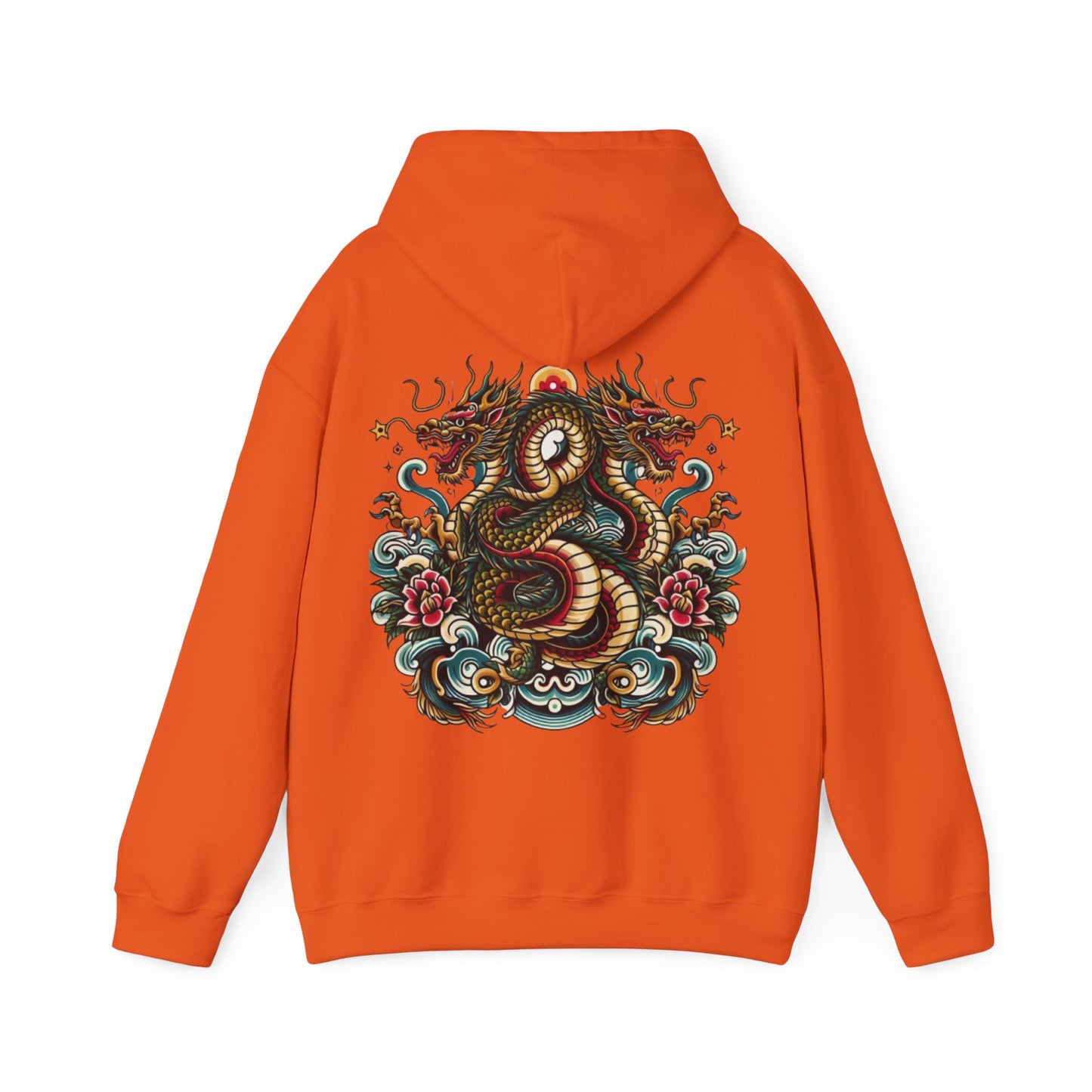 Hydra Ink Alchemy Co. Unisex Heavy Blend Hoodie with Dragon Design - Cozy & Stylish