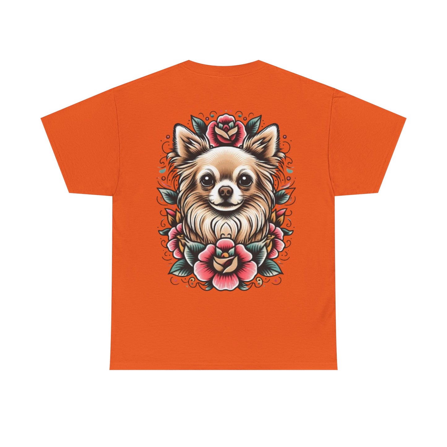 Chihuahua Floral Graphic Unisex Heavy Cotton Tee