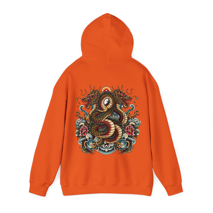 Hydra Ink Alchemy Co. Unisex Heavy Blend Hoodie with Dragon Design - Cozy & Stylish