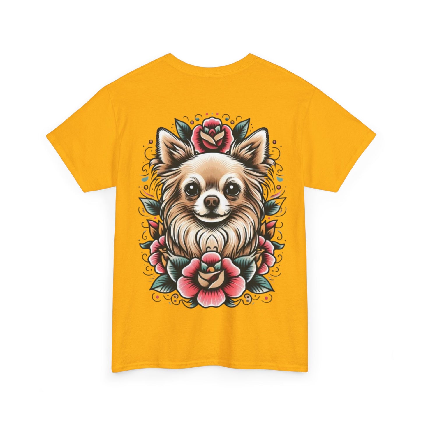 Chihuahua Floral Graphic Unisex Heavy Cotton Tee