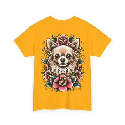 Chihuahua Floral Graphic Unisex Heavy Cotton Tee