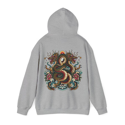 Hydra Ink Alchemy Co. Unisex Heavy Blend Hoodie with Dragon Design - Cozy & Stylish