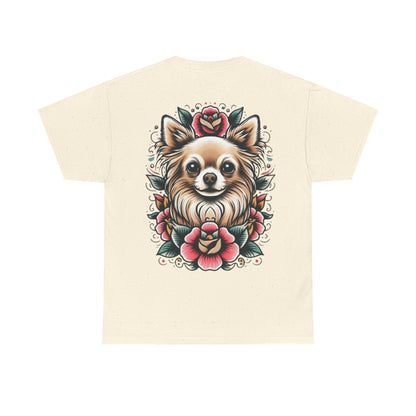 Chihuahua Floral Graphic Unisex Heavy Cotton Tee