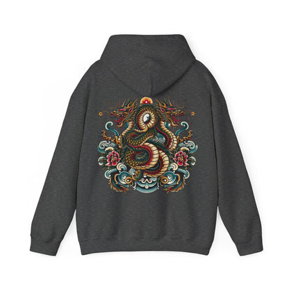 Hydra Ink Alchemy Co. Unisex Heavy Blend Hoodie with Dragon Design - Cozy & Stylish