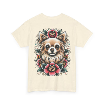 Chihuahua Floral Graphic Unisex Heavy Cotton Tee