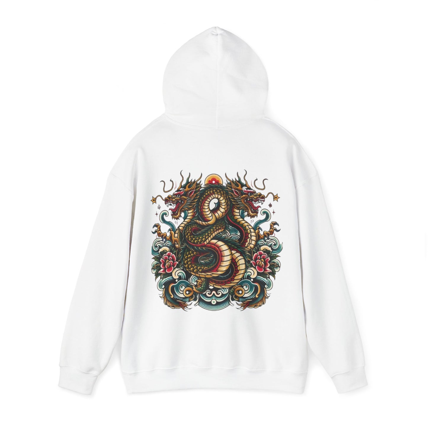 Hydra Ink Alchemy Co. Unisex Heavy Blend Hoodie with Dragon Design - Cozy & Stylish