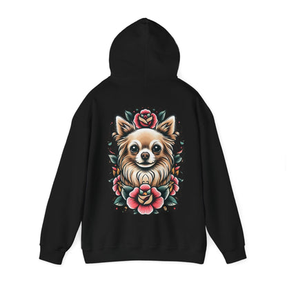 Chihuahua Floral Tattoo Hoodie - Unisex Heavy Blend™ Sweatshirt