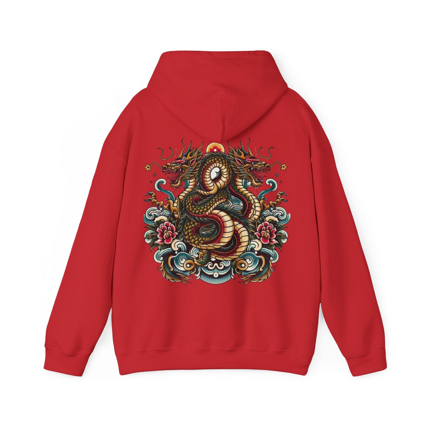 Hydra Ink Alchemy Co. Unisex Heavy Blend Hoodie with Dragon Design - Cozy & Stylish