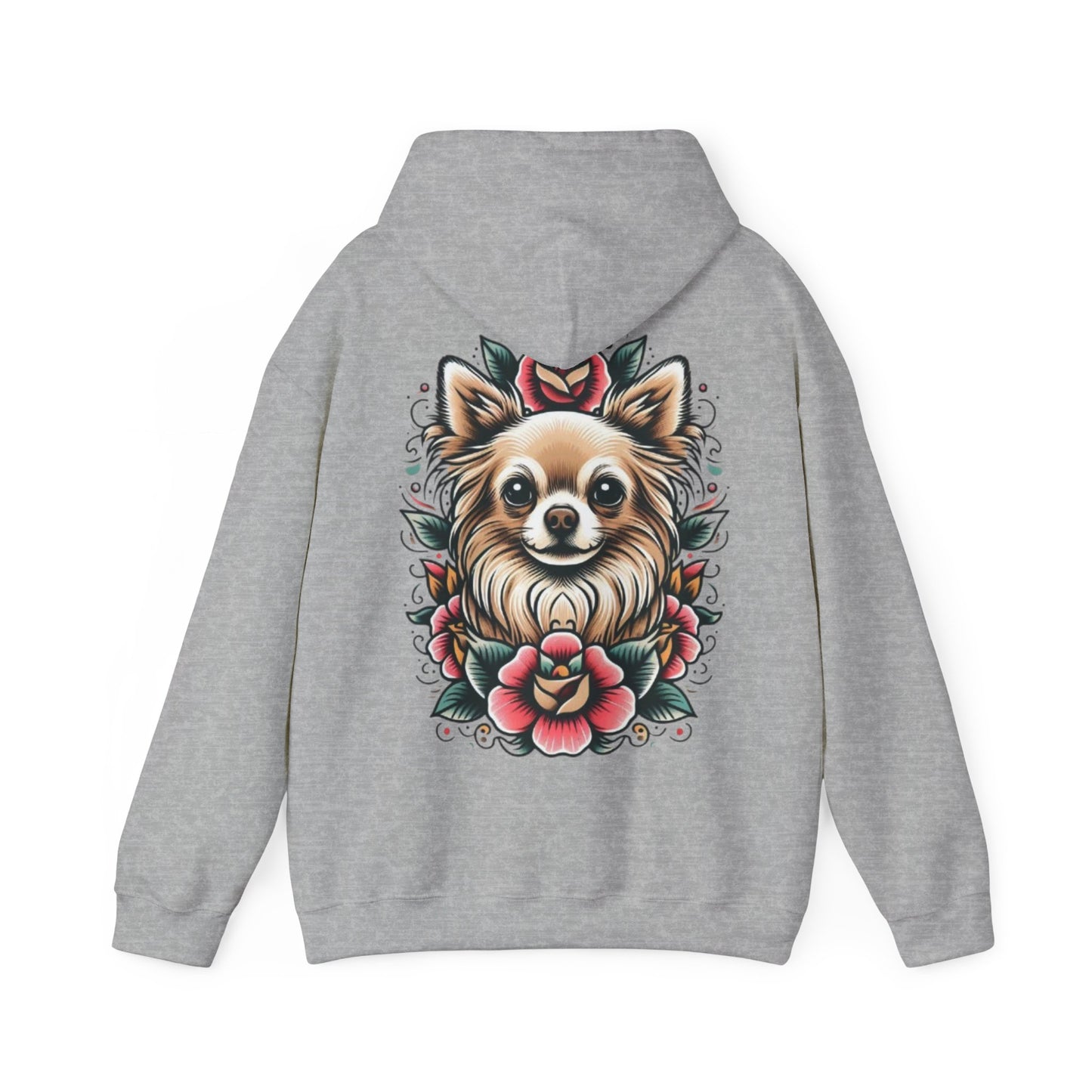 Chihuahua Floral Tattoo Hoodie - Unisex Heavy Blend™ Sweatshirt