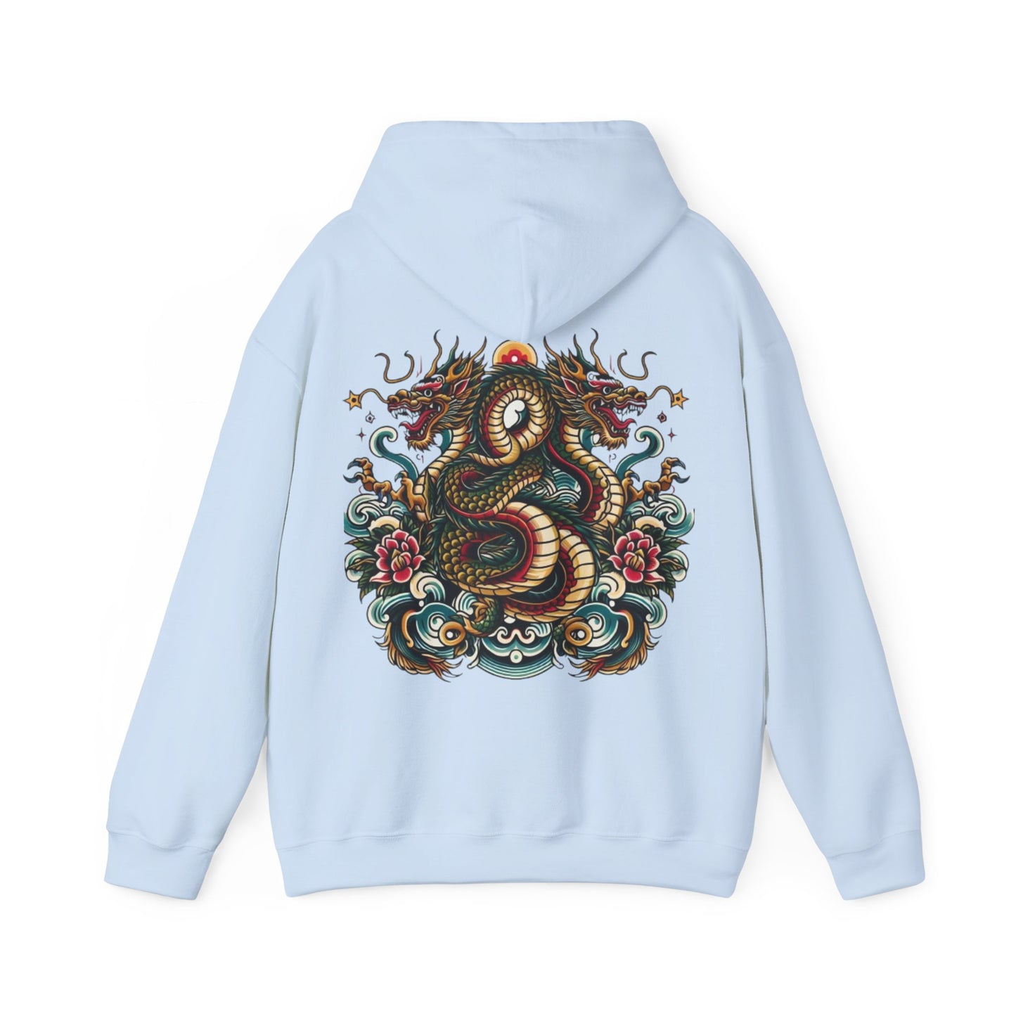 Hydra Ink Alchemy Co. Unisex Heavy Blend Hoodie with Dragon Design - Cozy & Stylish