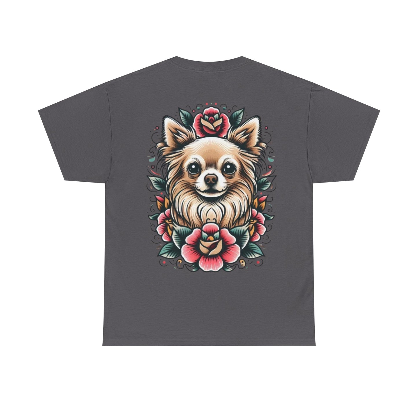 Chihuahua Floral Graphic Unisex Heavy Cotton Tee