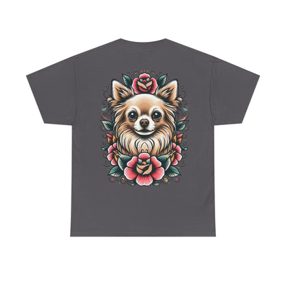 Chihuahua Floral Graphic Unisex Heavy Cotton Tee