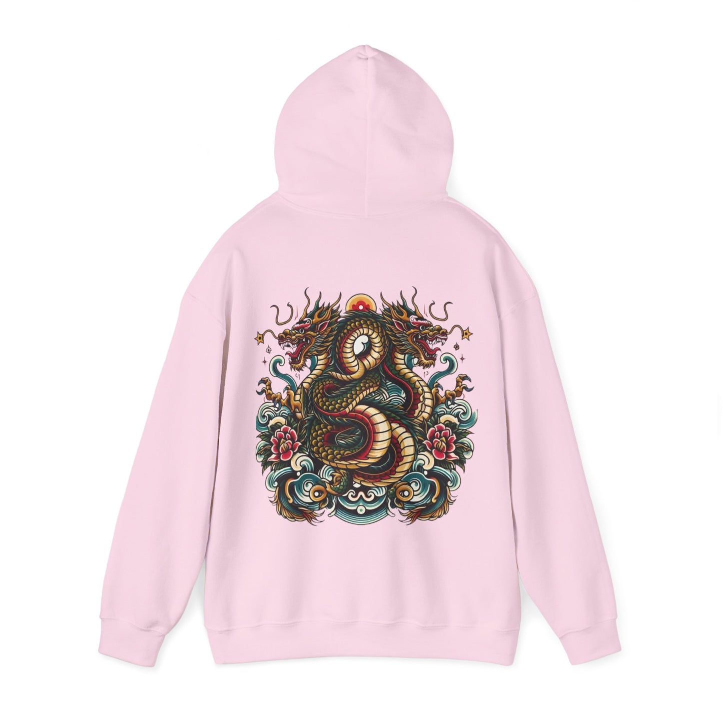 Hydra Ink Alchemy Co. Unisex Heavy Blend Hoodie with Dragon Design - Cozy & Stylish