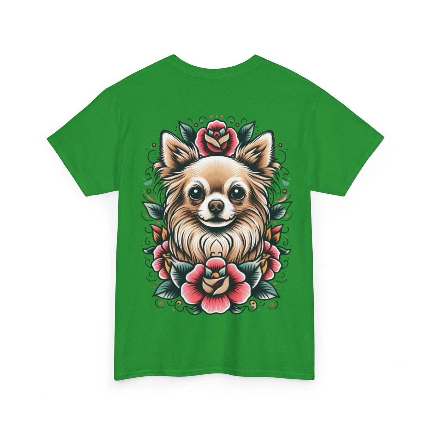 Chihuahua Floral Graphic Unisex Heavy Cotton Tee