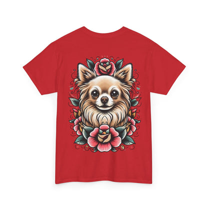 Chihuahua Floral Graphic Unisex Heavy Cotton Tee