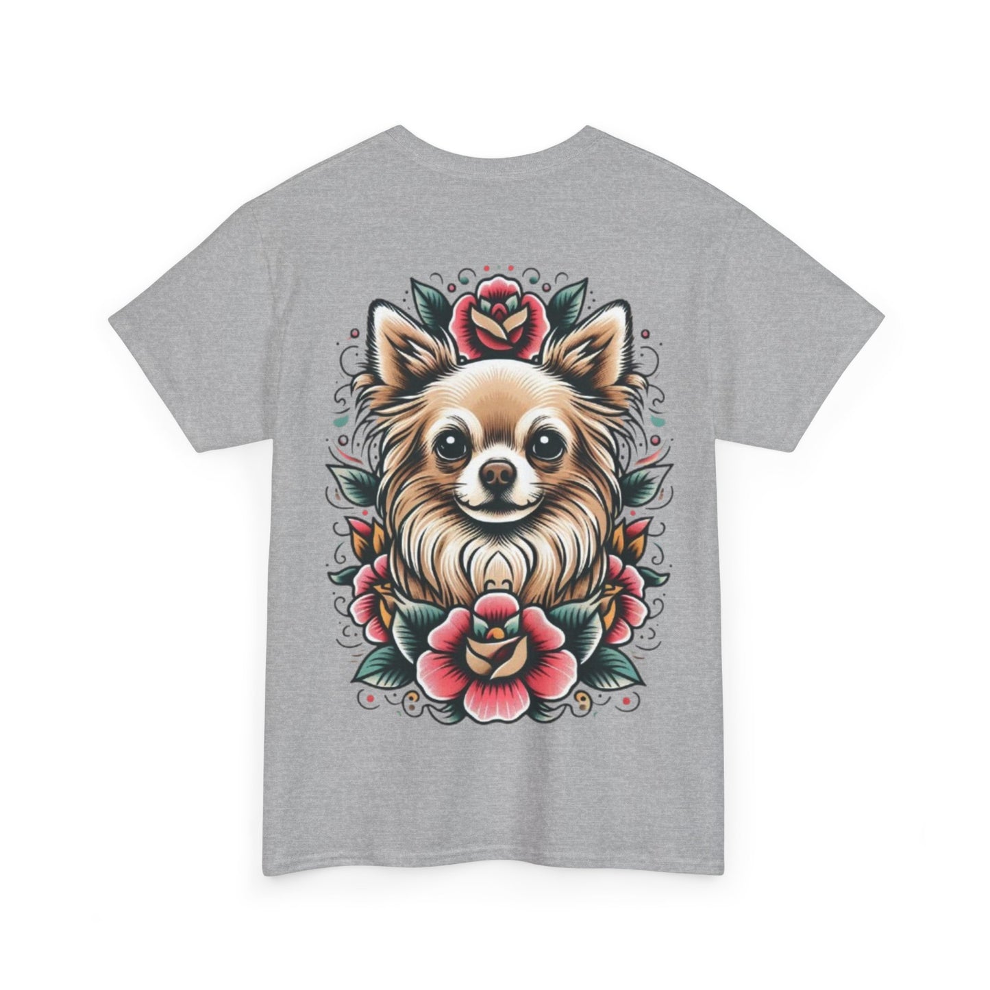 Chihuahua Floral Graphic Unisex Heavy Cotton Tee