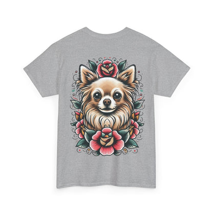 Chihuahua Floral Graphic Unisex Heavy Cotton Tee