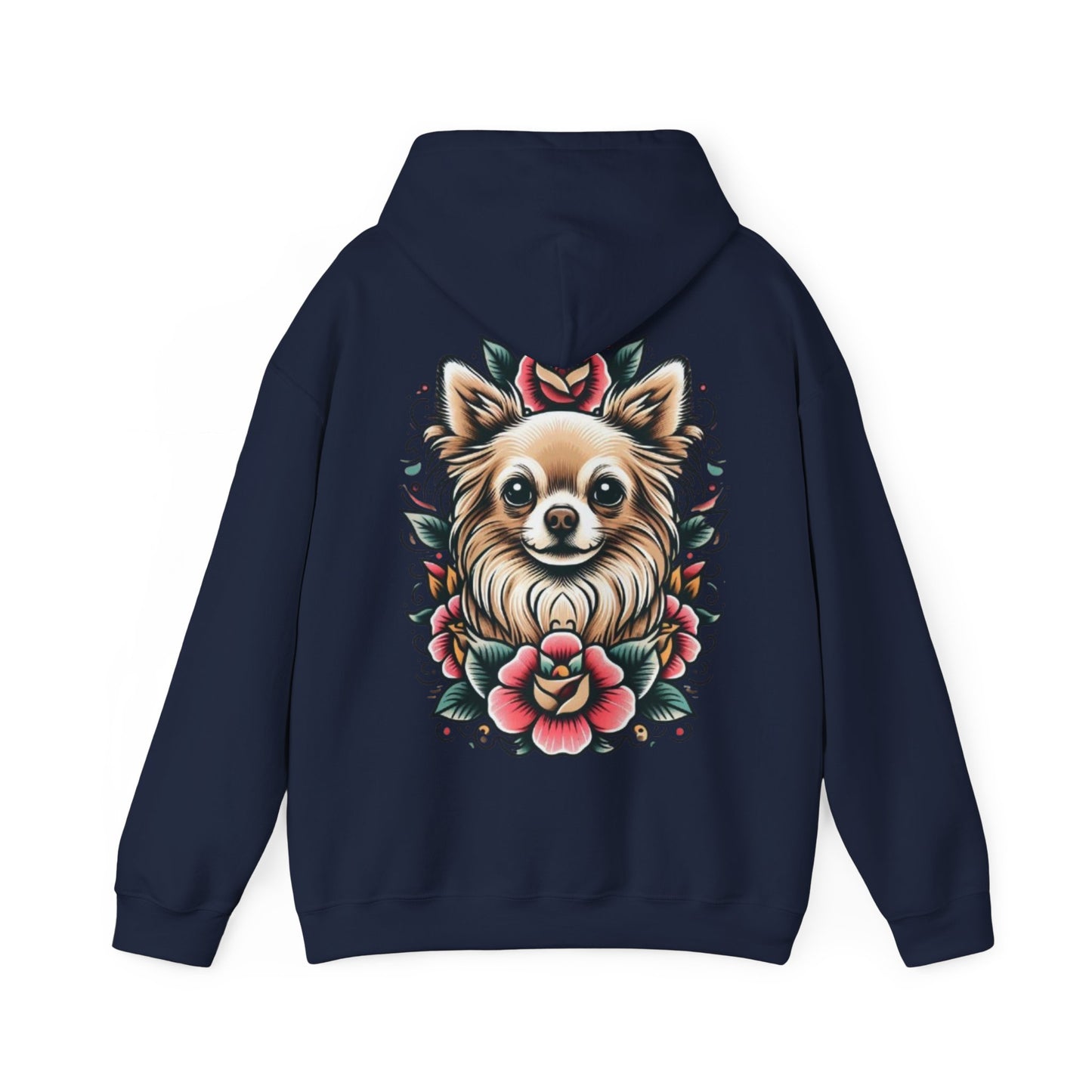 Chihuahua Floral Tattoo Hoodie - Unisex Heavy Blend™ Sweatshirt