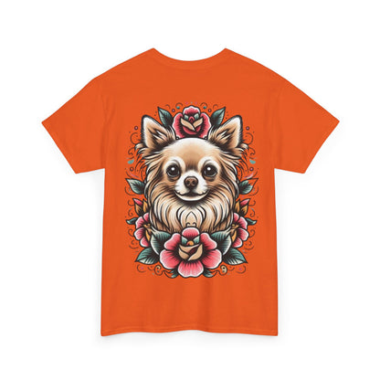 Chihuahua Floral Graphic Unisex Heavy Cotton Tee