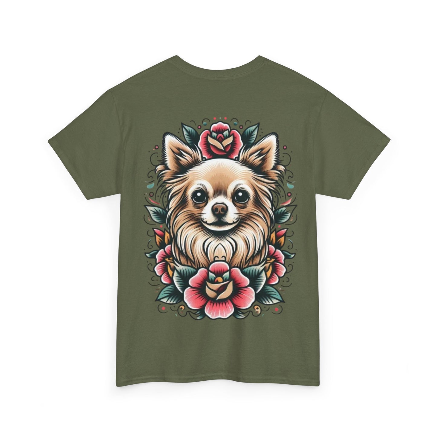 Chihuahua Floral Graphic Unisex Heavy Cotton Tee