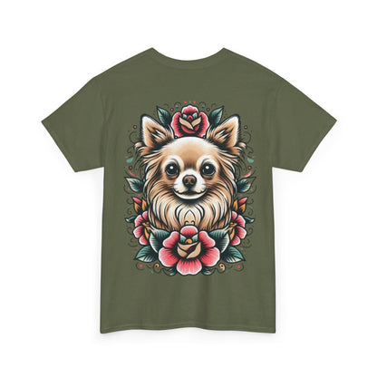 Chihuahua Floral Graphic Unisex Heavy Cotton Tee