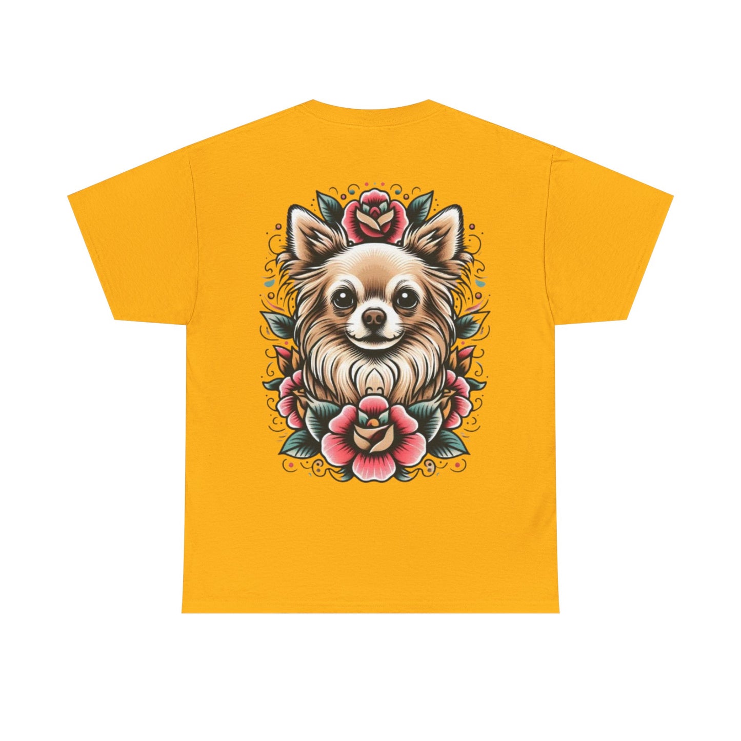 Chihuahua Floral Graphic Unisex Heavy Cotton Tee