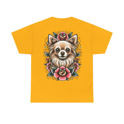 Chihuahua Floral Graphic Unisex Heavy Cotton Tee