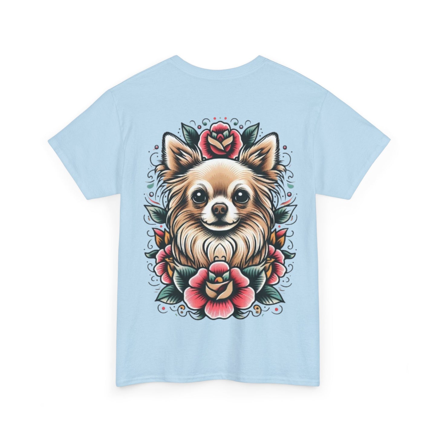 Chihuahua Floral Graphic Unisex Heavy Cotton Tee