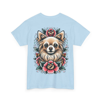 Chihuahua Floral Graphic Unisex Heavy Cotton Tee