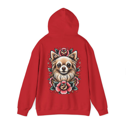 Chihuahua Floral Tattoo Hoodie - Unisex Heavy Blend™ Sweatshirt