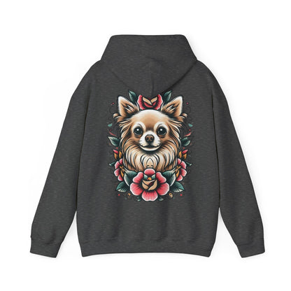 Chihuahua Floral Tattoo Hoodie - Unisex Heavy Blend™ Sweatshirt